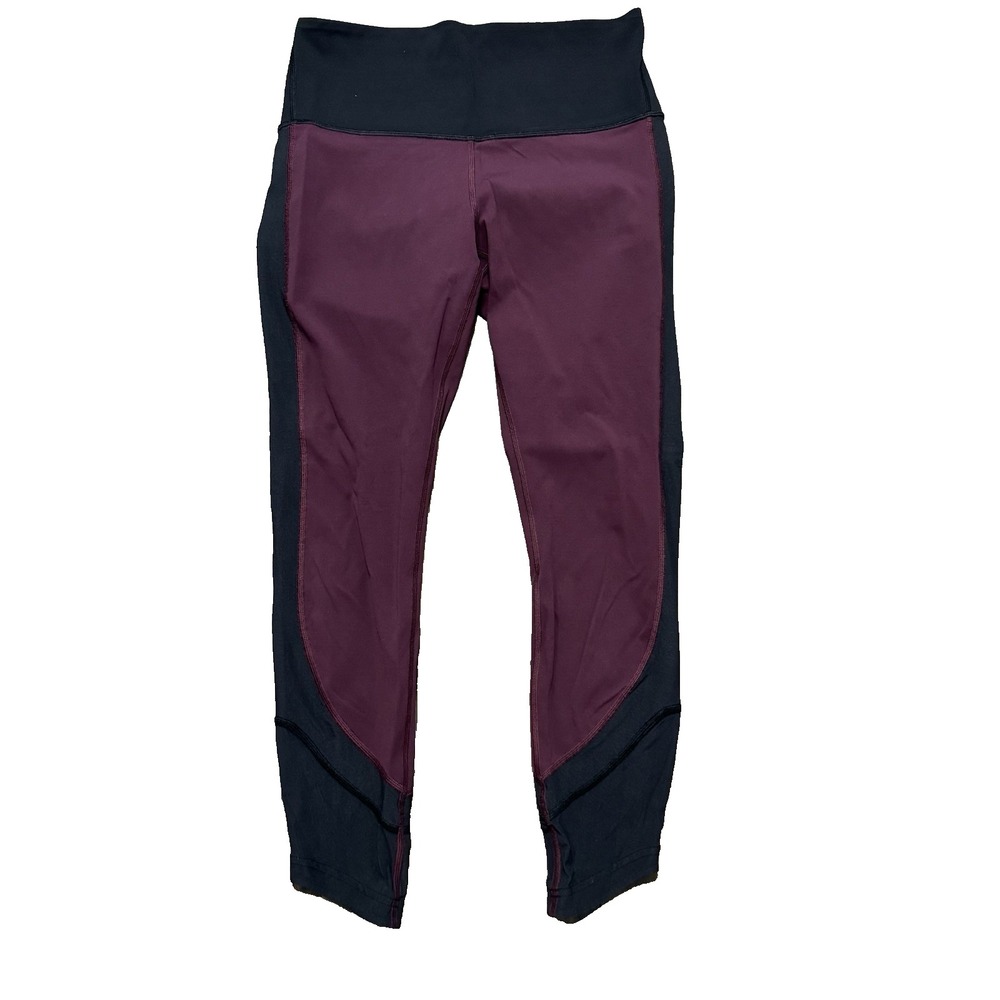 Lululemon Women's Ready Set Go 7/8 Tight 25" Dark Adobe Black Maroon Size 8